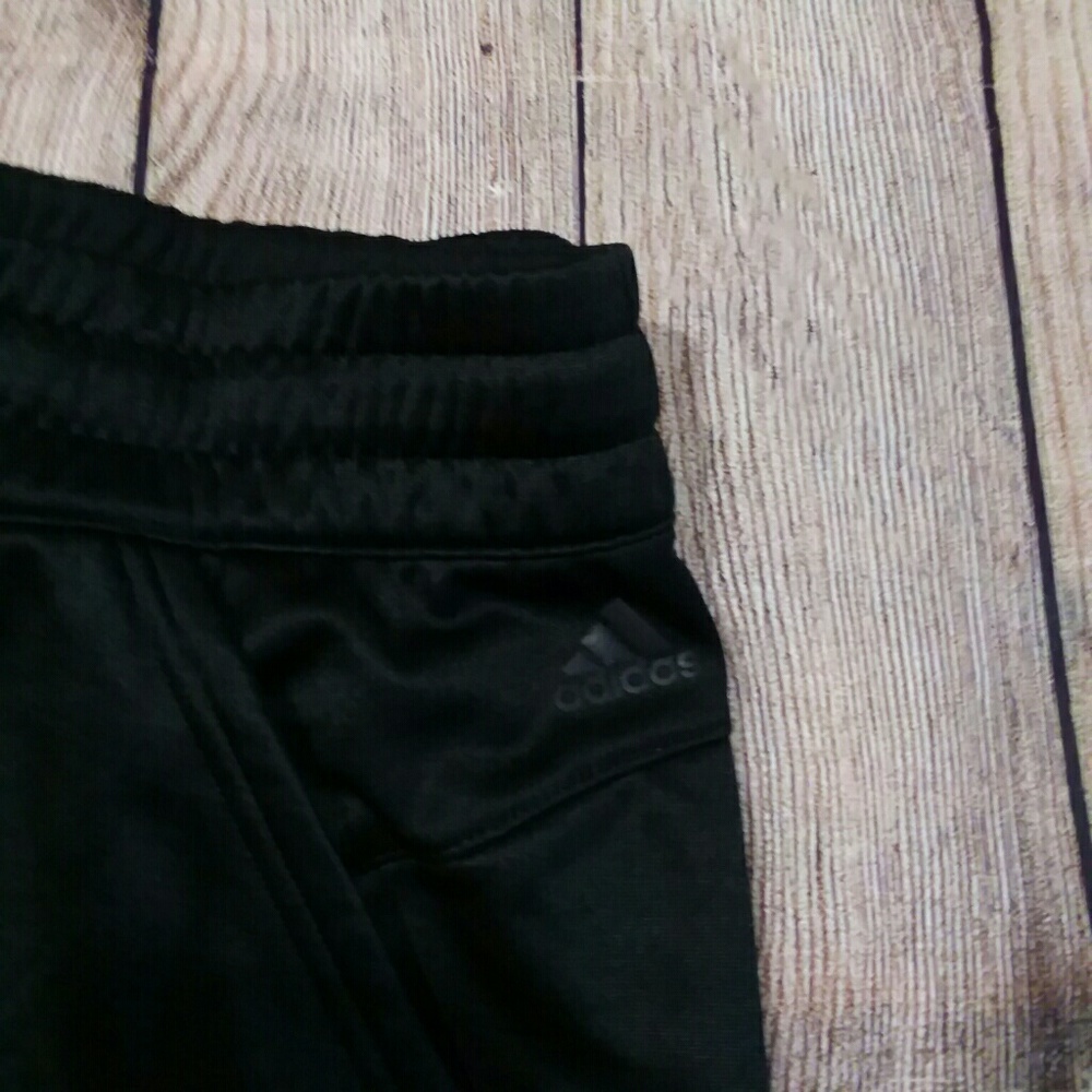 NWT Adidas Black Climawarm Fleece Jogger Pants - Picture 4 of 6